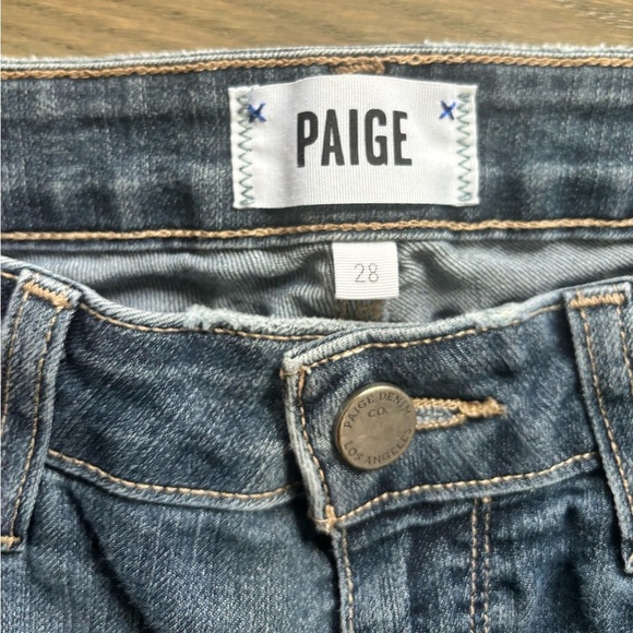 PAIGE Verdugo Ankle Medium Wash Blue Cropped Skinny Jeans women’s size 28 - Picture 5 of 6